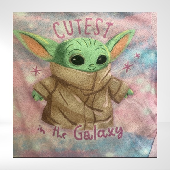 Star Wars Baby YODA Light Pink Pajama Top Size:7/8 - Picture 3 of 5